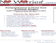 Tablet Screenshot of noworriescare.com